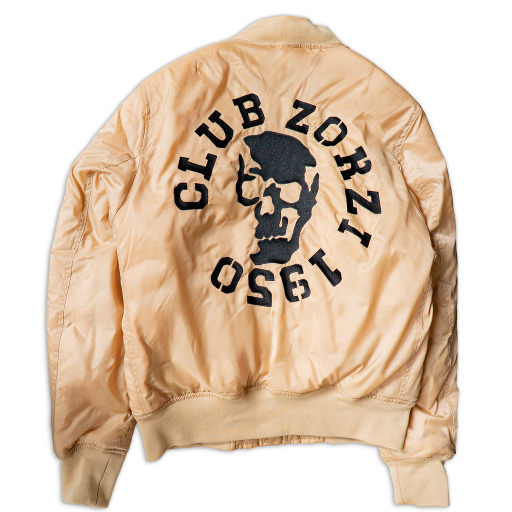 BOMBER beige teschio nero