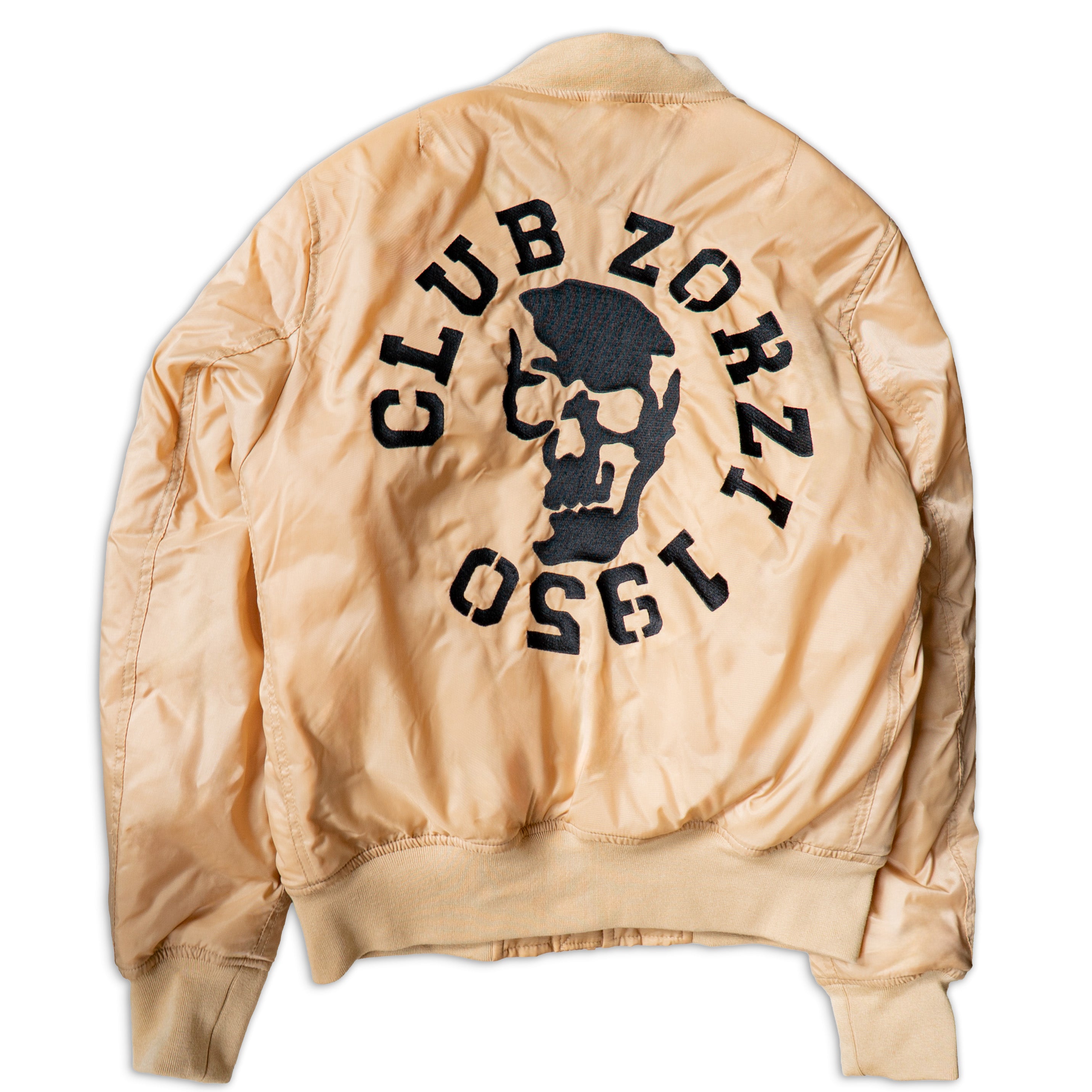BOMBER beige teschio nero