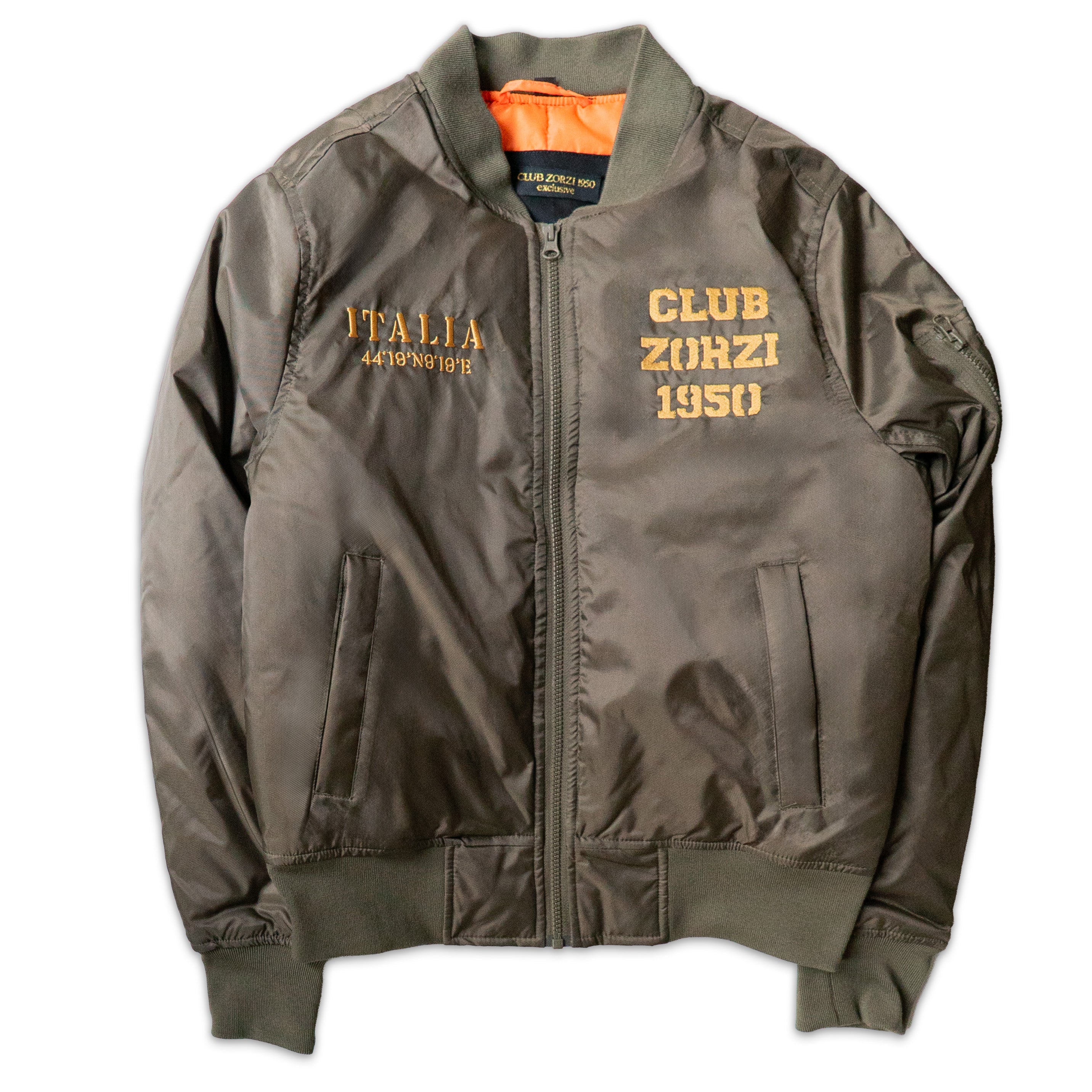 BOMBER verde teschio eco-pelle
