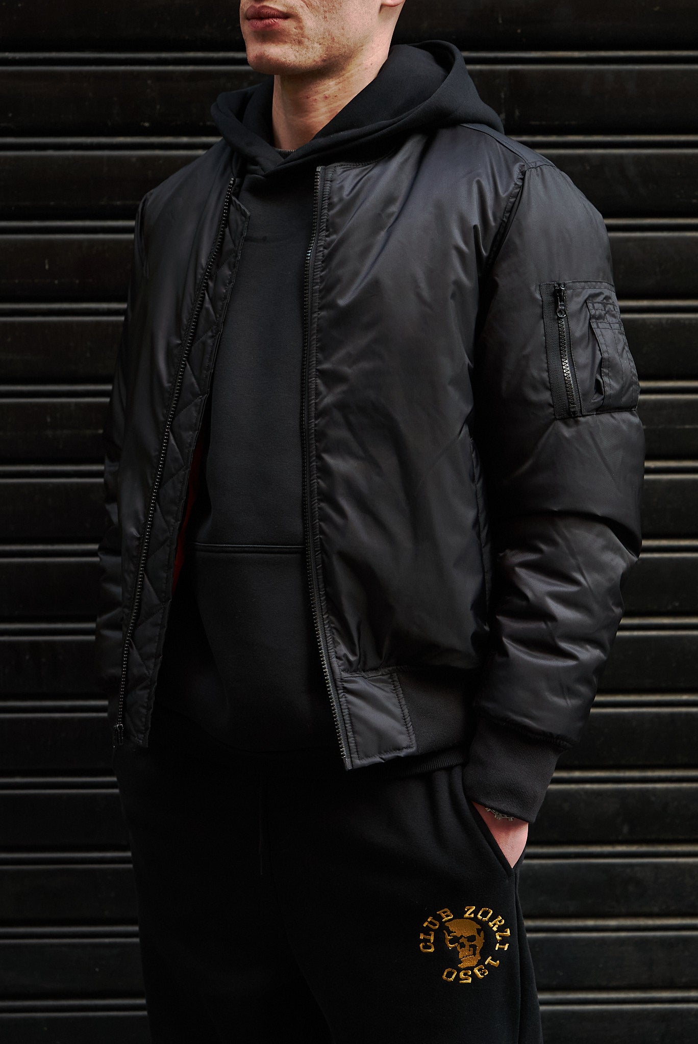 BOMBER teschio eco-pelle avorio
