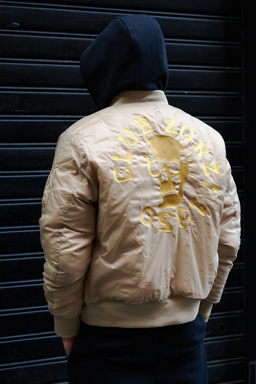 BOMBER beige teschio oro